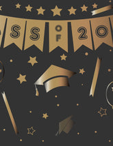 Class Of 2018 Graduation Gold Patterns Backdrop Shopbackdrop